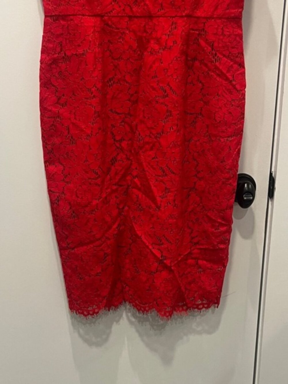 Rachel Zoe Red Lace Midi Dress - Picture 4 of 8
